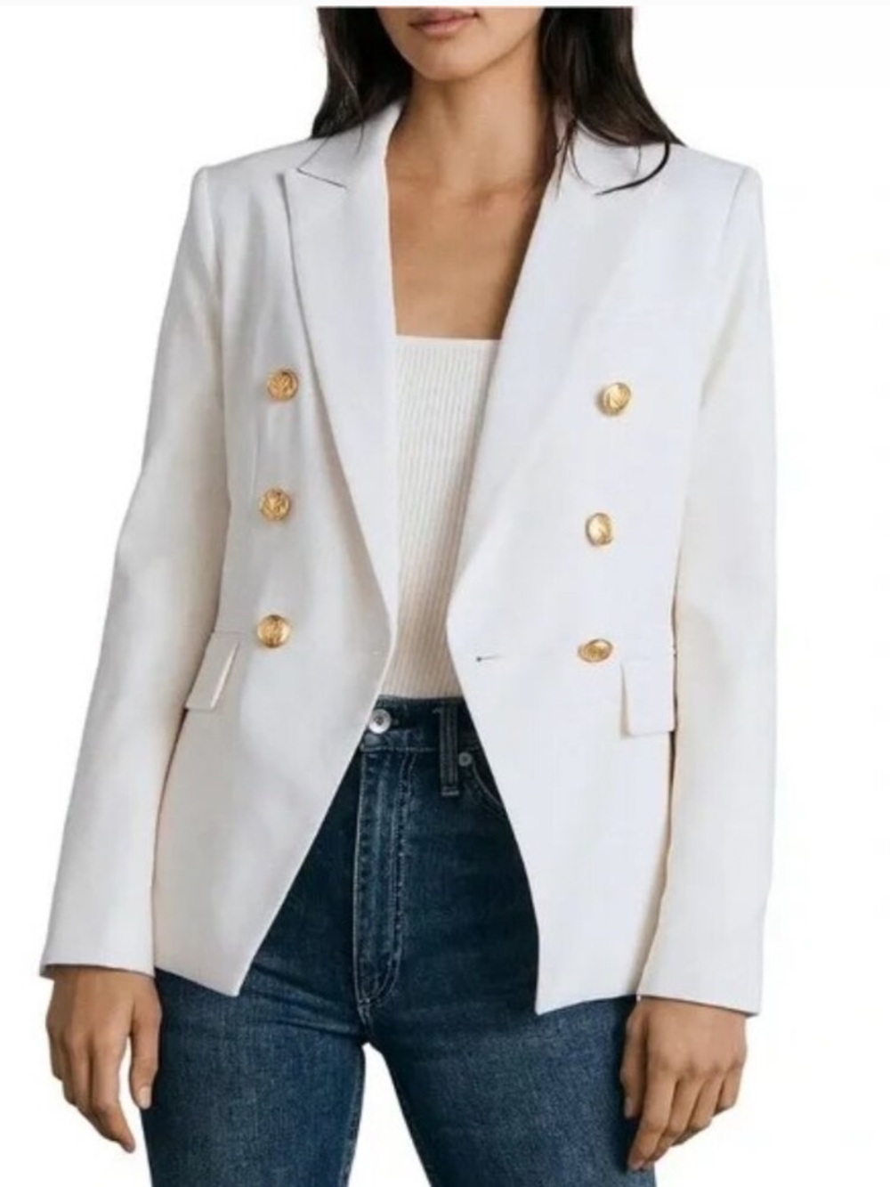 NEW rag & bone Preston Ivory White Double-Breasted Blazer Jacket.  Wool 6 NWOT